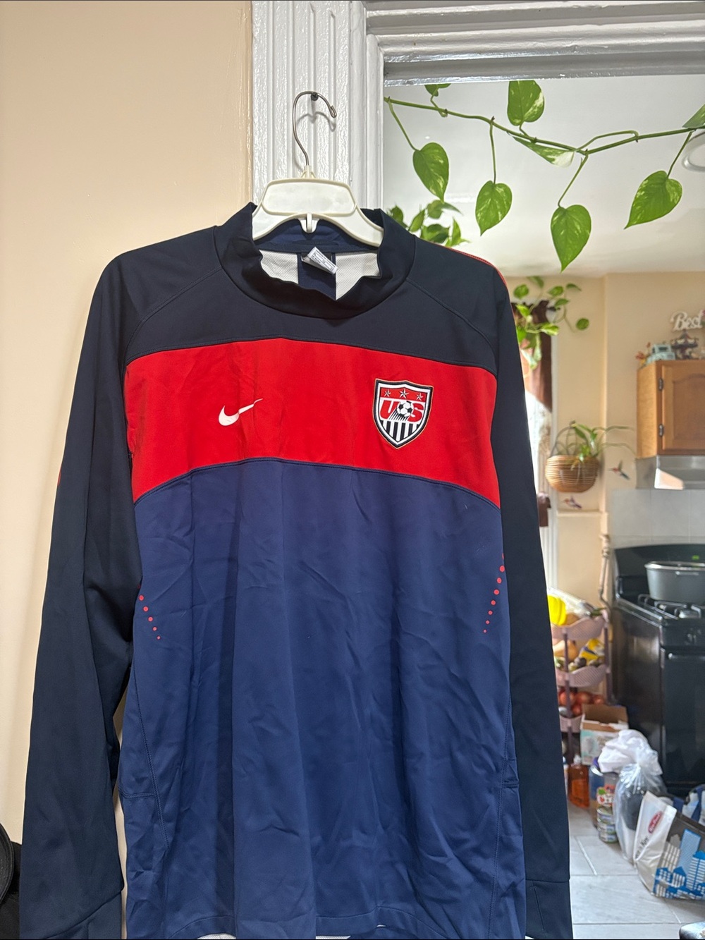 Nike Men’s Navy and Red Soccer Training Top